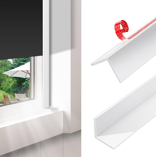 Rails latéraux en PVC en forme de L pour les stores 100% occlus