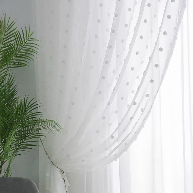 Élégant rideau transparent solide pour porte française