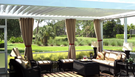 Pergola en aluminium de belvédère de toit escamotable imperméable réglable avec des auvents réglables