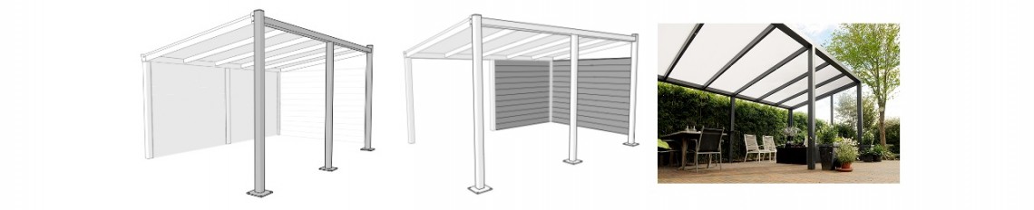 Pergola en aluminium sur pied en option