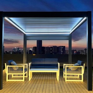 Pergola rétractable motorisée en aluminium