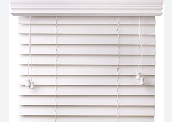 Blans de faux bois blanc de 2 pouces avec cordon