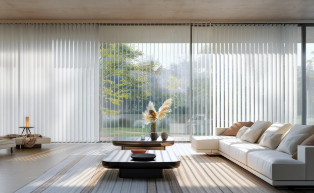 Stores verticaux transparents