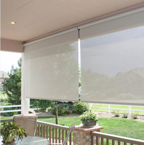 Vinyl Outdoor Roll Up Shades avec cordes