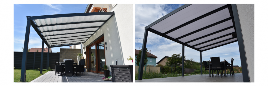 toit en verre Aluminium Pergola application