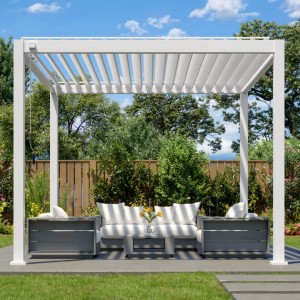 Pergola à persiennes autoportante en aluminium