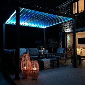 Pergola carrée en aluminium avec LED